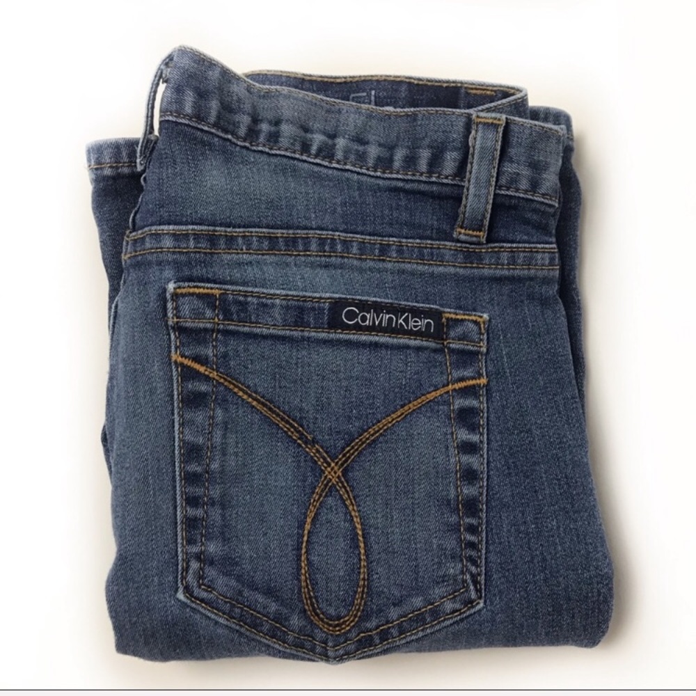 🌲3/$20 Calvin Klein Bootcut Flare Low Mid Blue Jean 2